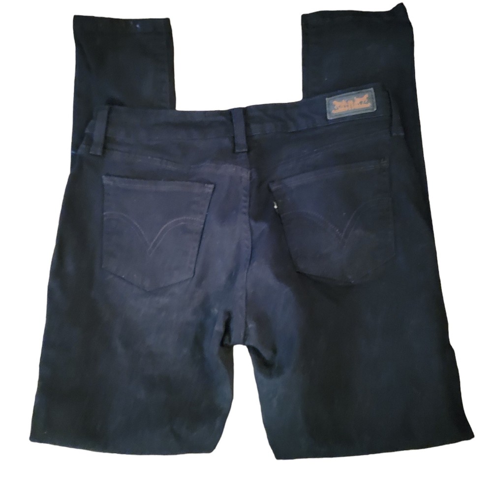 Levis Womens Black Cotton Blend Dark Wash Pockets Cropped Jegging Jeans Size 27